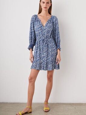Rails Eliza Dress Size Large New With Tags Blue Ice Chrysanthemum